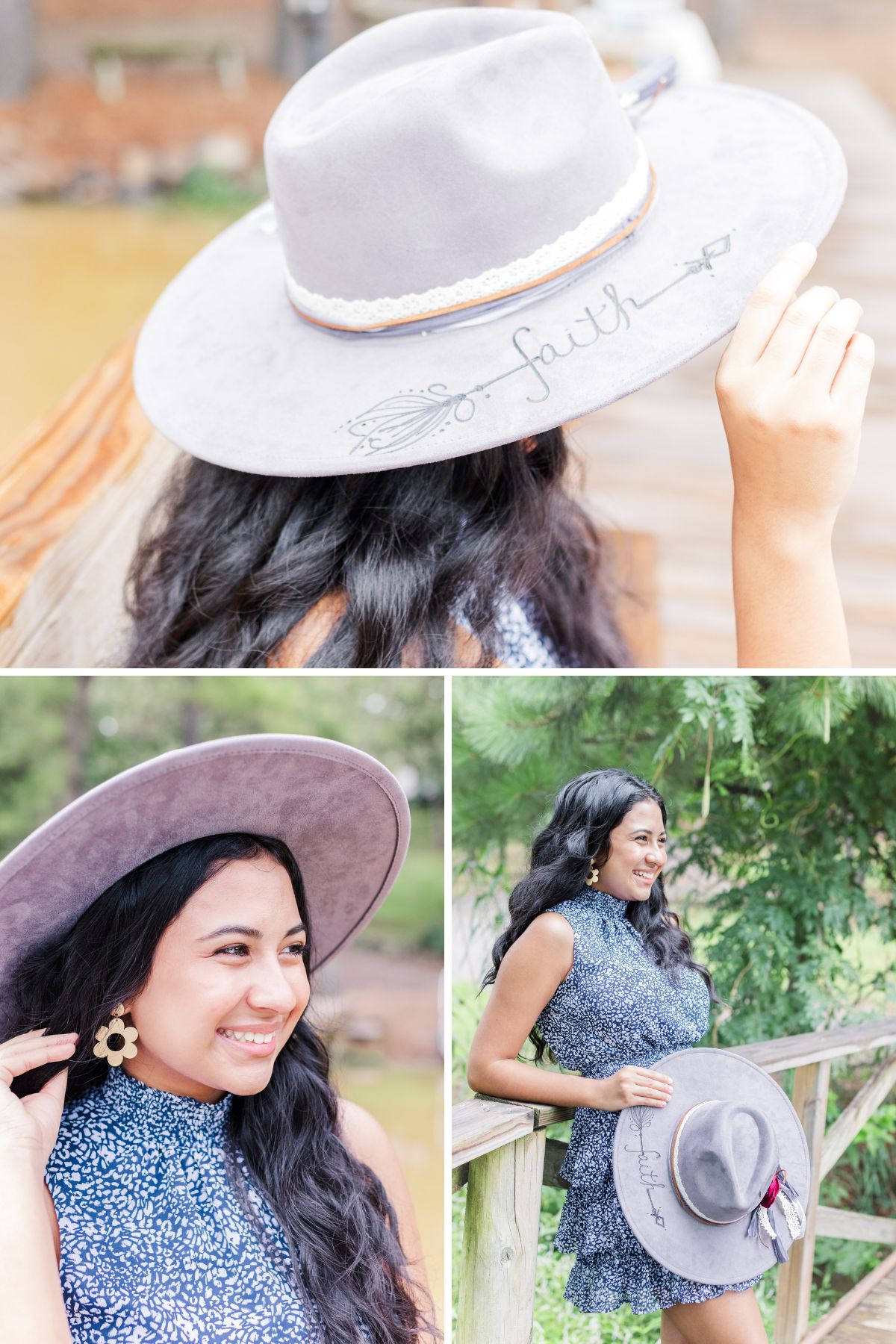 Senior girl with hat as prop