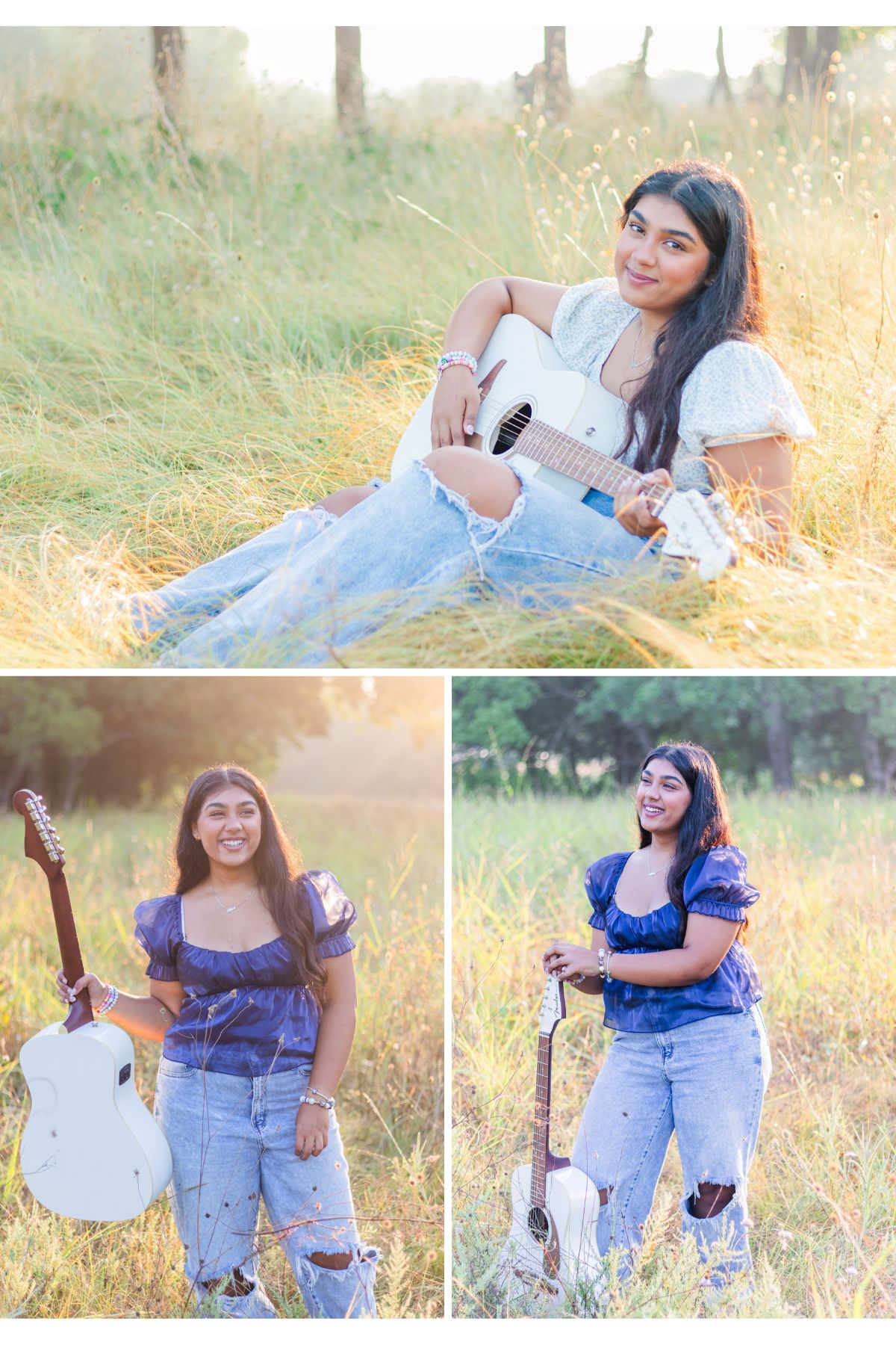 Senior Girl with Guitar as a prop